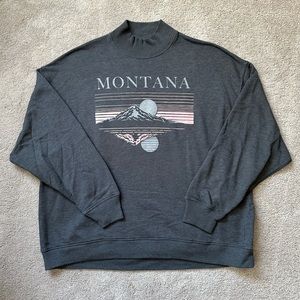 American Eagle Grey High Neck Montana Sweatshirt
